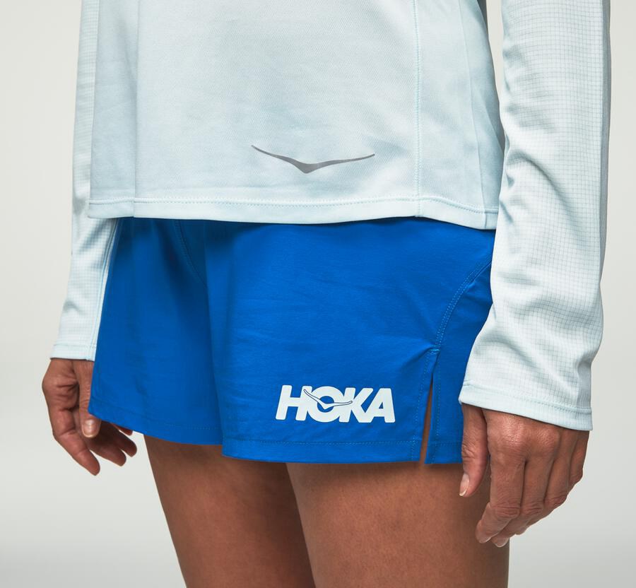 Top Hoka One One Mujer Azules - Performance Long Sleeve - HKBC29856